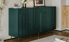 60" Modern Sideboard Buffet Accent Cabinet, Green Entryway Table with Storage Wood Credenzas for Living Room Home Bar