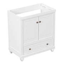 30" Bathroom Vanity with Sink, Combo, Cabinet with Doors and Drawer, Solid Frame and MDF Board, White (Old Sku:JL000006AAK)