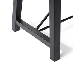 Black Homeros Solid Wood Top Metal Base Dining Table,Black Seating for Dining