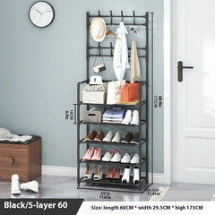 5 tier simple coat rack, multi-functional coat rack, strong and stable material, household dust storage shoe racks