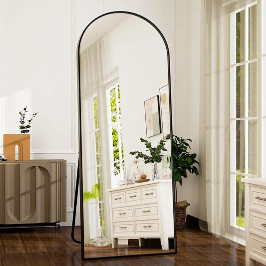 21x64 inch Arched Full Length Mirror-Aluminum Alloy Frame High Definition-Full Body Mirror for Bedroom or Living Room