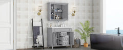 36” Bathroom Vanity with Sink, Freestanding Single Bathroom Sink Vanity Cabinet Set with 36” Countertop & Integrated Sink