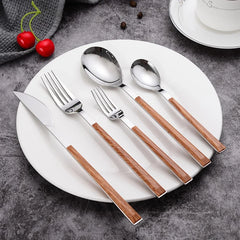 4PCS Marble Handle Tableware Set Stainless Steel Knife Fork and Spoon Set Home Kitchen for Dining Table Western Dinnerware Set