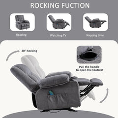 Massage Rocker Recliner Chair with Vibration Massage and Heat Ergonomic Lounge Chair for Living Room