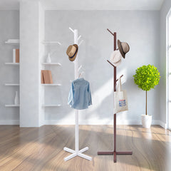 Coat Rack Freestanding Stand Tree with 8 Hooks Easy to Assemble Standing Coat Jackets Hanger for Bedroom Office Hallway Entryway