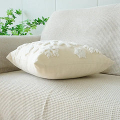 Snowflake Pillow Covers Decorative Christmas Cushion Covers 45x45cm/18x18inch Throw Pillow Covers 2x Snowflakes Square Embroider