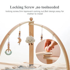 Baby Wooden Gym Frame Rocket Model Newborn Activity Gym Frame Hanging Pendant Rattle Toys For Baby Education Montessori Toys