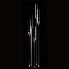 2Pcs 5 Arm Floor Candelabra,Acrylic Floor Candle Holder for Wedding Centerpiece Tall Clear Candle Holders for Ceremony Birthday