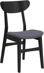 Home Lucca Retro Black Dining Chair, Wood, Set of 2