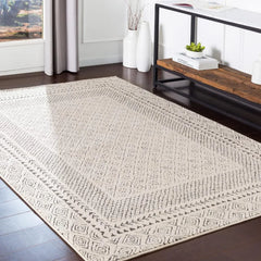 Melodie Boho Farmhouse Area Rug,6'7" Round,Beige