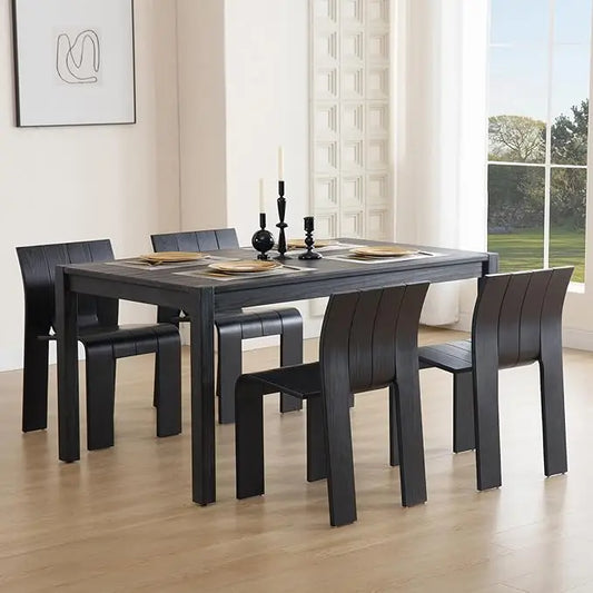 Modern Wood Dining Chairs Set of 4, Wooden Stackable Kitchen Chairs Modern Chairs for Guests Kitchen Office Wedding Party Picnic