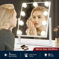 FENCHILIN Hollywood Mirror with Light Lighted Makeup Mirror Vanity Makeup Mirror Smart Touch Control 3Colors Dimable Light