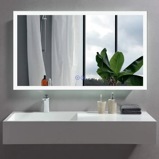 LED Bathroom Mirror with Lights, LED Lighted Bathroom Vanity Mirror, Led Mirror for Bathroom, Bluetooth Smart Miror 48 x 28 inch