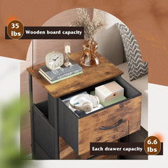 Dresser with 3 Drawers Fabric Nightstand Organizer Storage Dresser for Bedroom Hallway Entryway Closets Sturdy Steel Frame