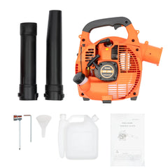 2-Stroke Handheld Leaf Blower, 25.4cc Gasoline Grass Sweeper Handheld Petrol Blower Powerful Clearing Blower