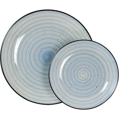 Gia 24 Piece Round Stoneware Dinnerware Set in Cream