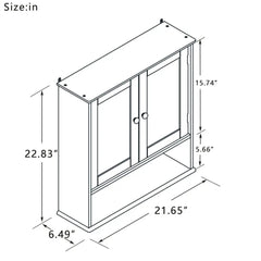 Dreamzon Bathroom Wall Cabinet with Doule Mirror Doors and Shelvs