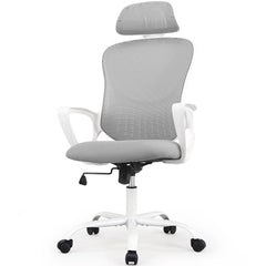 JHK Ergonomic Mesh Fixed Armrest Office Computer Desk Chair Adjustable Headrests Comfortable Lumbar Support For Home Office