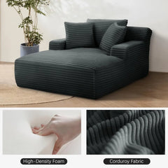 Oversized Chaise Lounge Chair Indoor, Upholstered Modern Sofa Couch with Throw Pillows and Armrests,Comfy Sleeper Chair