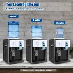 5 Gallon Top Loading Water Cooler Dispenser Countertop Hot+Cold Drinking Machine