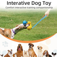 Dog Tug Toy Fun Squeaky Dog Chew Toys Pet Supplies Puppy Rope Toy With Elastic Drawstring Interactive Puppy Teething Toy For