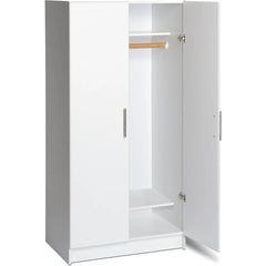 Armoir, Elite 32"W x 65"H x 24.5"D White Wardrobe Closet & Cabinet - Functional Clothes Storage with Hanging Rail, Armoir