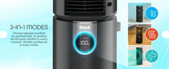 QWShark HC451 3-in-1 Clean Sense Air Purifier,Heater;Fan,Oscillating,Captures 99.98% of Particles for Clean Air,Dust,Smoke