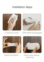 Multi-Use Adhesive Straps Locks Childproofing Baby Proofing Cabinet Latches for Drawers Fridge Door Oven Window No Drilling