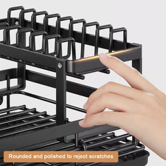 Dish Bowl Drainer Storage Rack Kitchen Dish Drying Rack with Drainboard Sink Organizer Countertop Dinnerware Storage Holder