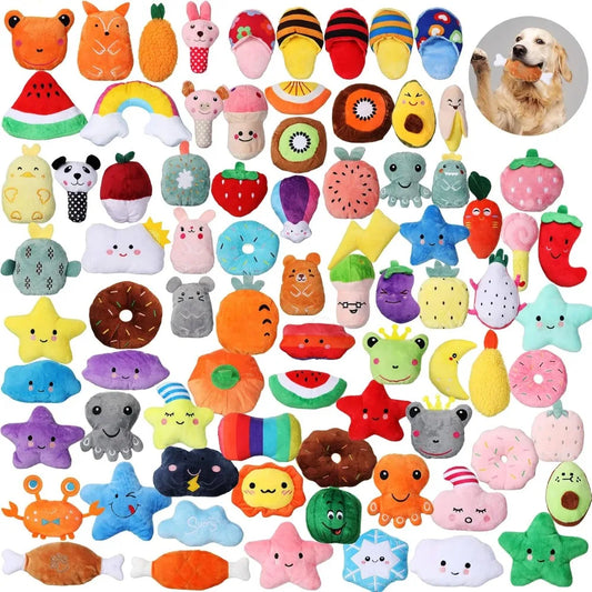 Dog Squeaky Toy Bulk for Small Puppy Dogs, Stuffed Plush Chew Toys Small Medium Dogs Toys with Squeakers for Puppies Teething