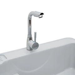 Laundry Sink Freestanding Plastic Laundry Sink with Washboard Utility Sink Laundry Tub with Faucet Hoses and Drain Kit