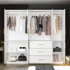 Armoire Wardrobe Closet Collection with Drawers & Hanging Rods, Closet Organizer, Armoire Wardrobes,Bedroom Funiture