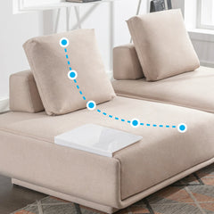 HORGAEO Sectional Sofa Couch, Free Combination, Armrest Sofa Bed with Removable Backrest for Living Room Apartment