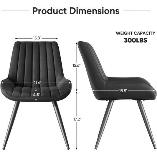 Modern Dining Chairs Set of 4, Comfy Dining Room Chairs with Thick Cushions, Upholstered Fabric Kitchen Side Chairs