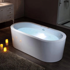 Whirlpool Water Jetted and Air Bubble Freestanding Heated Soaking Combination Bathtub Air Massage High Performance Pump