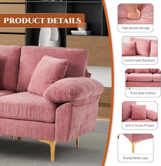 U-Shaped Sectional Sofa Couch, 4 Seat Sofa Set for Living Room, Convertible L-Shaped Velvet Couch Set with Chaise Lounge