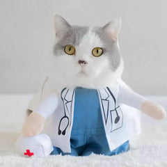 Pet Halloween Costume Funny Dog Cat Doctor Costume Pet Doctor Clothing Funny Cosplay Clothes Dress Apparel Outfit Uniform