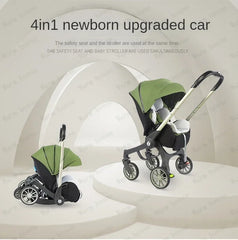 Baby Stroller Car Seat Newborn Lightweight Pram Cart Two-way With Easy Foldable 3 in 1