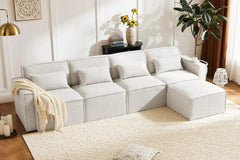 Shaped Modular Couch with Reversible Chaise,Luxury Modular Sectional Sofa for Living Room, Apartment