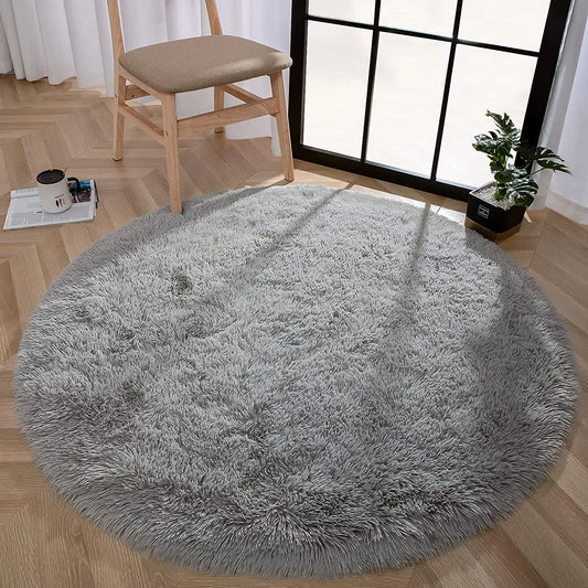 NOAHAS Carpet Living Room Round Thick Carpet Fluffy Large Area Mat Floor Soft Rug Bedroom Long Plush Rug Children Room Decor