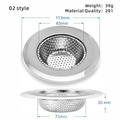 1PCS Kitchen Sink Filter Stainless Steel Mesh Sink Strainer Filter Bathroom Sink Strainer Drain Hole Filter Trap Waste Screen