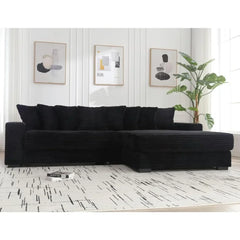 Large Right Facing Modular Combination Sofa, L-shaped Corduroy Soft Cushion Convertible Sofa