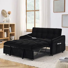 Modern Convertible Sleeper Sofa Bed, Seat Lounge Sofa w/Reclining Backrest,Toss Pillows,Sofa Couch Pullout Bed for Living Room