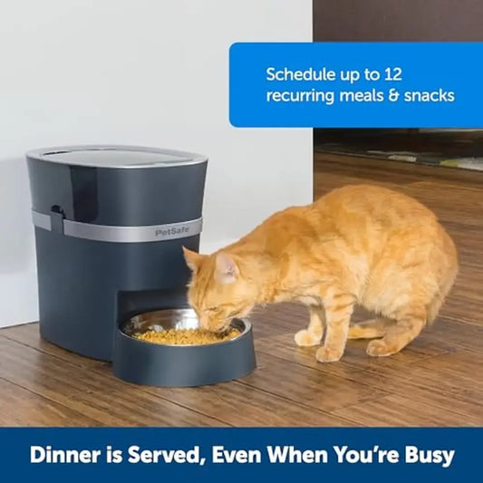 Automatic Smart Pet Feeder Cats and Dogs App Controlled with Alexa Apple Android Health Benefits Slow Eating 12 Daily Meals 1/8