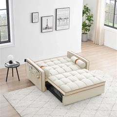 55 Inch Sofa Bed,Pull-Out Sofas, 3-in-1 Comfortable Convertible Futon Sofas, Velvet Double Lounge Sleeper, Sofa Sleeper