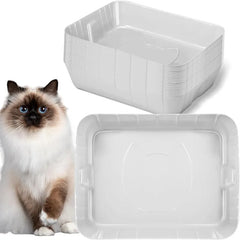 25 Pcs Disposable Litter Boxes for Cats Plastic Cat Litter Tray Kitten Litter Pan for Kitty Rabbit Guinea Pig Hamster Pets