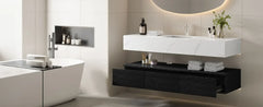 60 Inch Floating Vanity ,Bathroom Wall Mounted Bathrooms Storage Cabinet Single Integrated Set ,Bathroom Vanity Sink Set