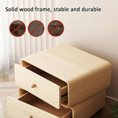 Bedside Table.360 Degree Rotation, Night Stand with 2 Drawer, Nightstands, Bedside Table End Table for Bedroom Living Room