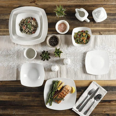 Kitchen Dinnerware Set Porcelain Chip and Scratch Resistant Dinnerware Plates, Bowls, and Mugs Sets