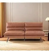 L Shaped Sofa with Ottoman Modern Sectional Living Room,Bedroom,Office,L Couch Brown